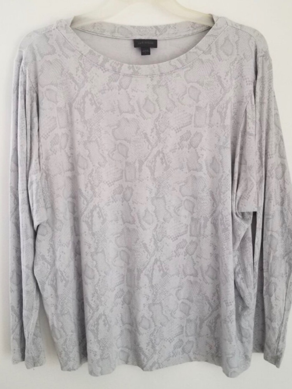 J.Jill Wearever Stretcy Knit Top Snakeskin 3/4 Sleeve Casual Business Top 2X EUC